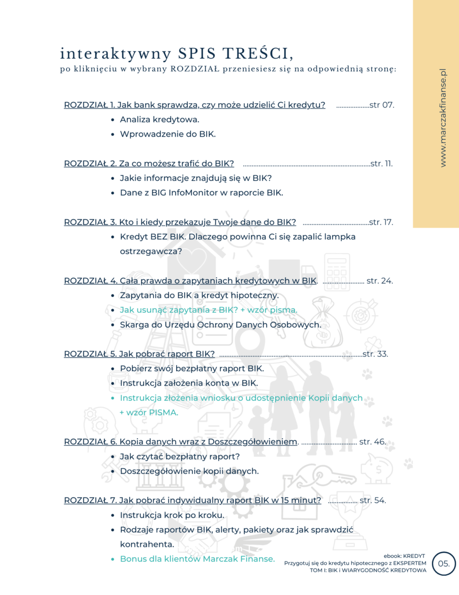 spis treści ebook